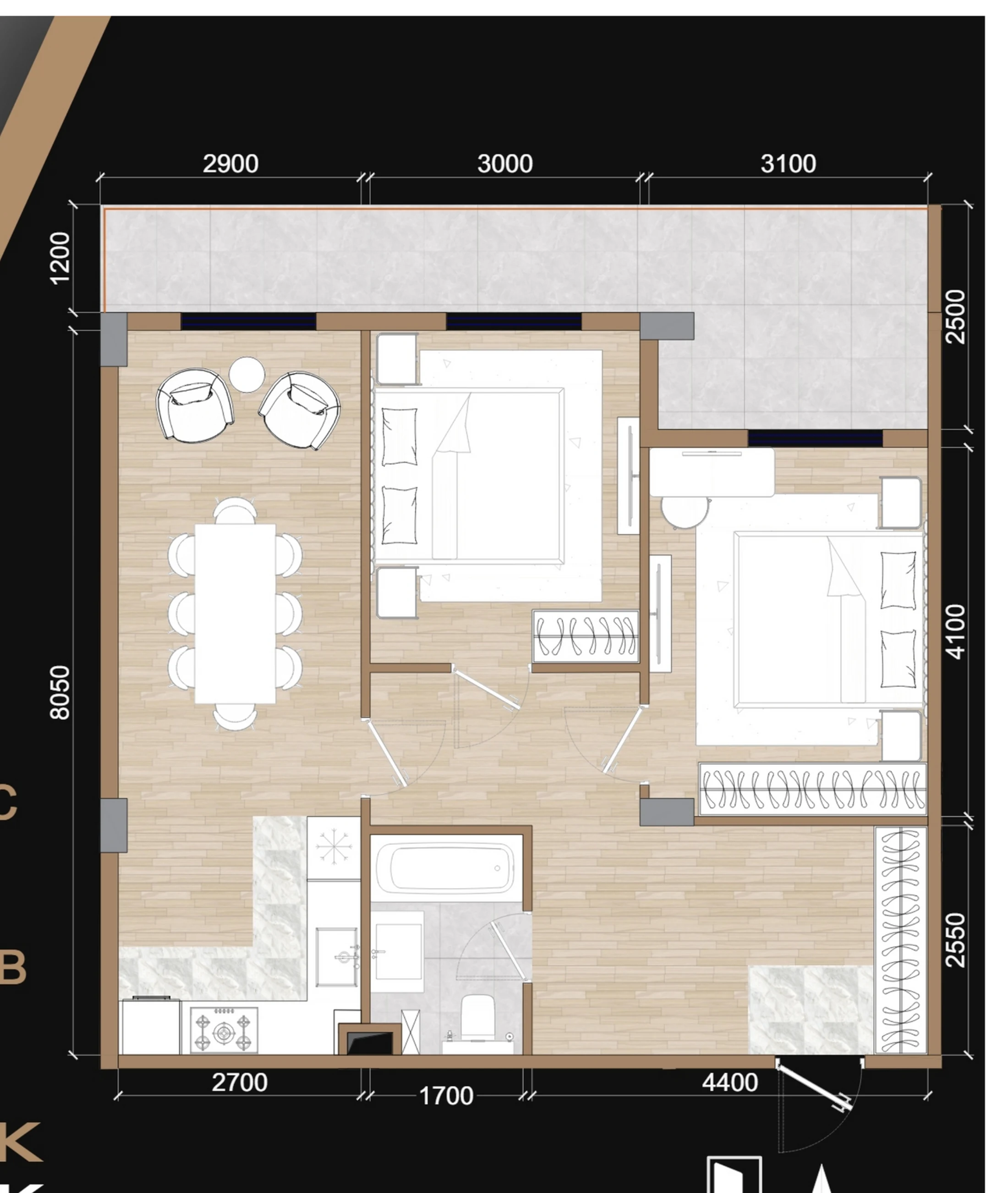 75.2 m² planirovkasi