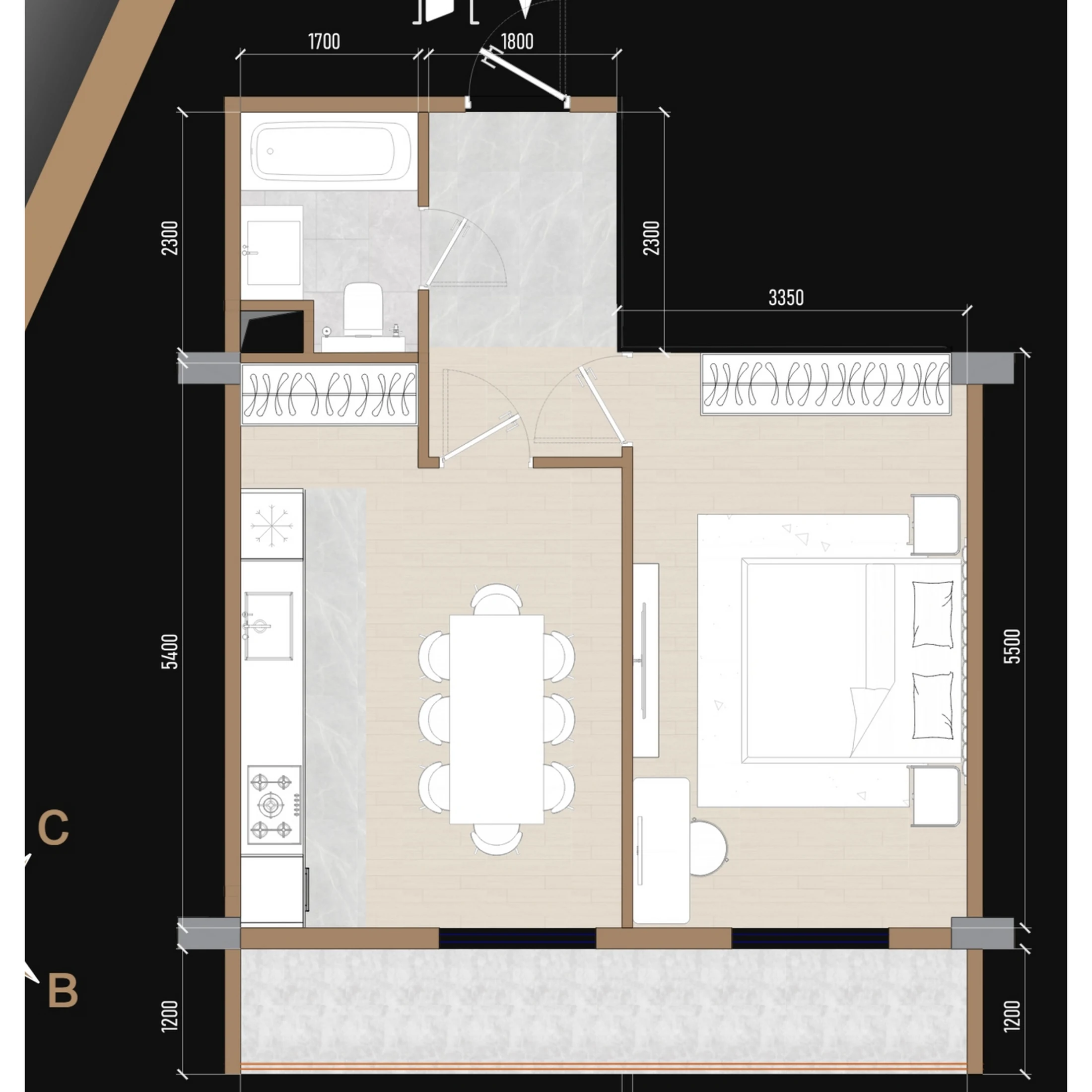 50.2 m² planirovkasi